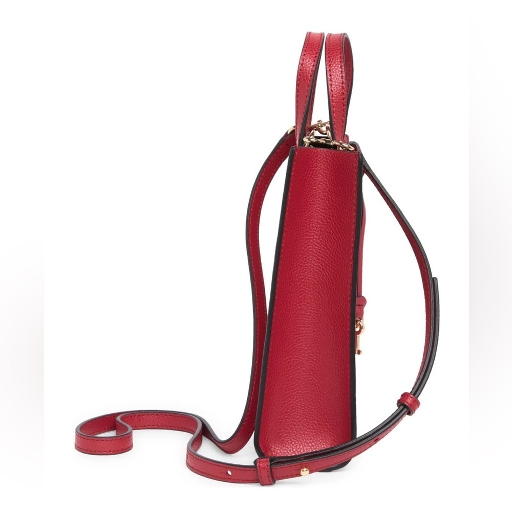 NEW! Marc Jacobs Savvy Red Leather Micro Tote Bag Crossbody Satchel - Picture 5 of 9